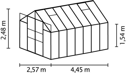 skleník VITAVIA URANUS 11500 čiré sklo 3 mm stříbrný