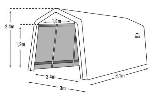 ponyva garázs 3,0x6,1 m - 62634EU