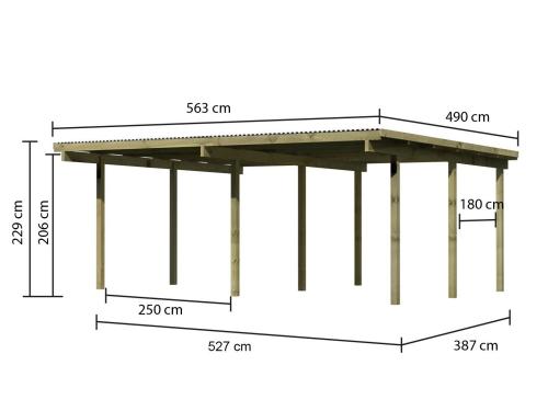 dvojitý carport KARIBU ECO 1A 62035