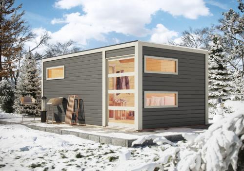 finská sauna KARIBU HYGGE (86313) terragrau s předsíní