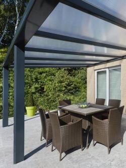 hliníková pergola SKYLUX CLIMALUX 5,0 x 4,0 m antracit + čirý PC