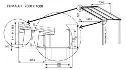 hliníková pergola SKYLUX CLIMALUX 7,0 x 4,0 m antracit + čirý PC