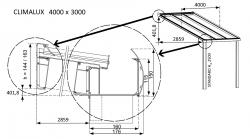 hliníková pergola SKYLUX CLIMALUX 4,0 x 3,0 m antracit + čirý PC