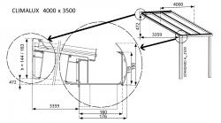 hliníková pergola SKYLUX CLIMALUX 4,0 x 3,5 m antracit + čirý PC