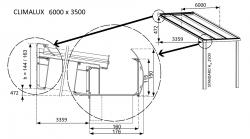 hliníková pergola SKYLUX CLIMALUX 6,0 x 3,5 m antracit + čirý PC