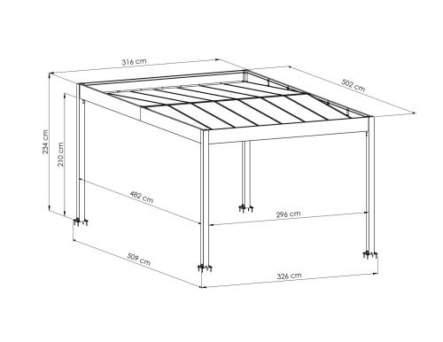 kovový přístřešek / carport TRIGANO JARDIN LIBECCIO