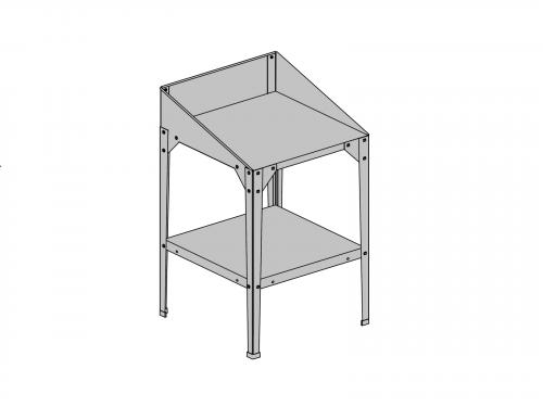 ocelový regál LANITPLAST 60x60x41/81 cm dvoupolicový stříbrný GSE3