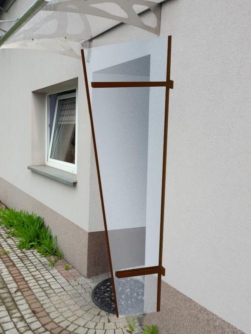 boční stěna LANITPLAST UNI hnědá / PLEXI - V120