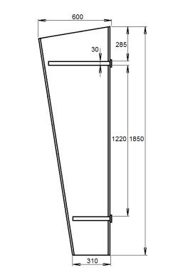 boční stěna LANITPLAST UNI hnědá / PLEXI - V120