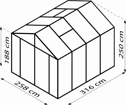 skleník VITAVIA ZEUS COMFORT 8100 PC 10 mm stříbrný