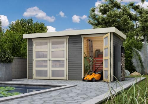 dřevěný domek KARIBU MÜHLENTRUP 1 (83540) terragrau