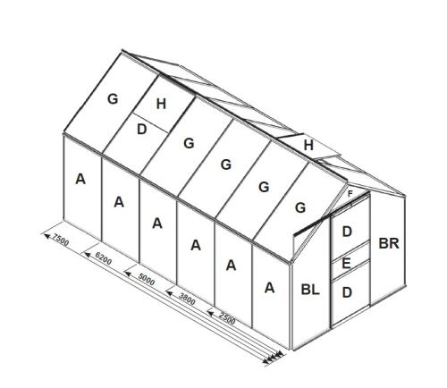 náhradní prosklení pro skleník VITAVIA VENUS 7500 PC 4 mm