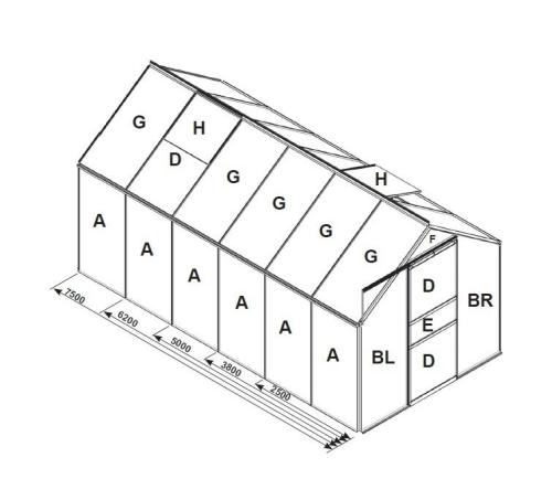 náhradní prosklení pro skleník VITAVIA VENUS 7500 PC 6 mm