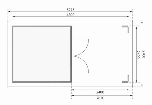 dřevěný domek KARIBU THERES 3 vč. přístavku (31451) terragrau