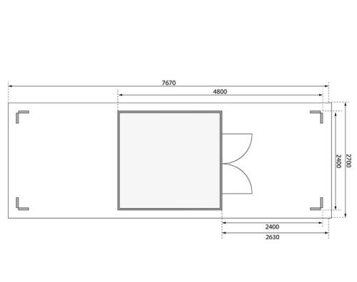 dřevěný domek KARIBU THERES 3 vč. dvou přístavku (31457) terragrau