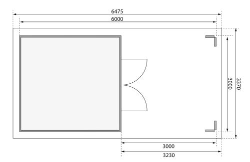 dřevěný domek KARIBU THERES 7 vč. přístavku (31454) natur