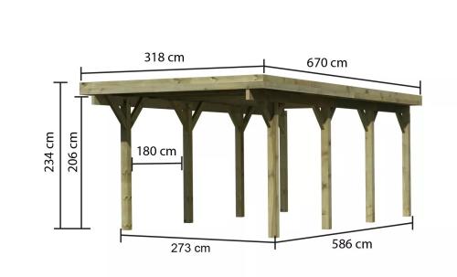 carport KARIBU CLASSIC 2A 61952