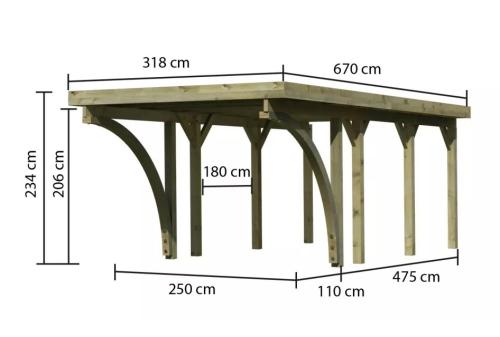 carport KARIBU CLASSIC 2C 61954