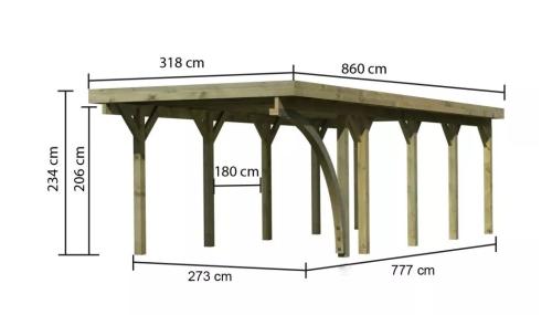 carport KARIBU CLASSIC 3B 61956