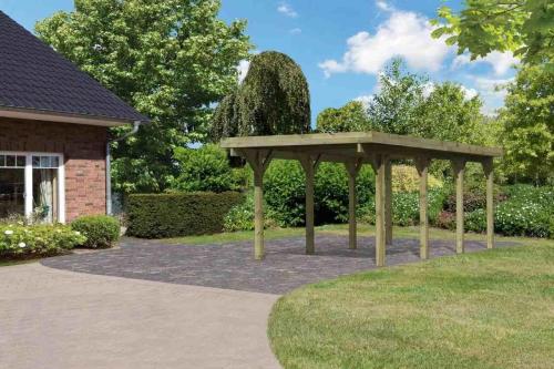 carport KARIBU CLASSIC 2A 61967 ocelové střešní plechy