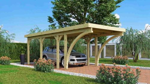 carport KARIBU CLASSIC 2C 61969 ocelové střešní plechy