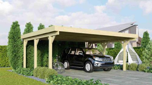 carport KARIBU CLASSIC 1A 61588 ocelové střešní plechy