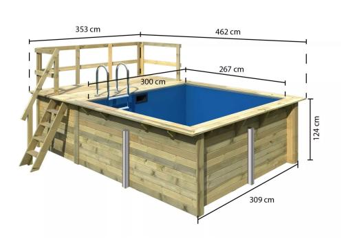 obdelníkový bazén KARIBU model 1A (23637) 3,53 x 4,62 m