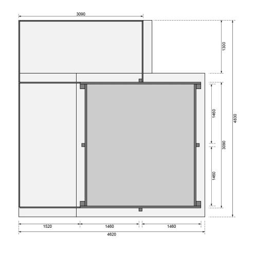 obdelníkový bazén KARIBU model 1B (23638) 4,83 x 4,62 m