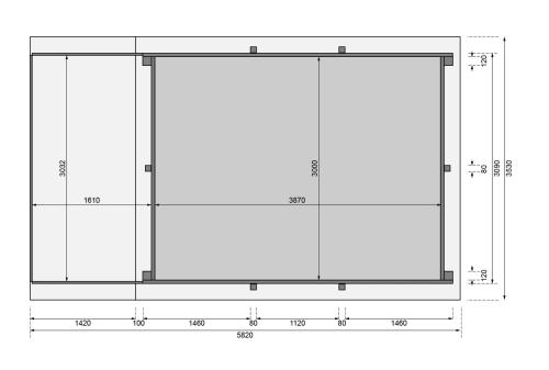 obdelníkový bazén KARIBU model 2A (23639) 3,53 x 5,82 m