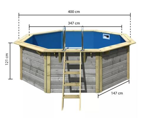 bazén KARIBU model X1 (39053) 4,0 x 4,0 m wassergrau