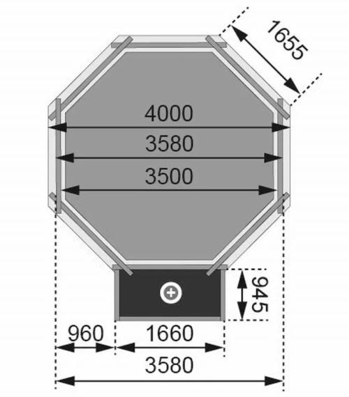 bazén KARIBU model 1B (45627) 4,0 x 4,8 m