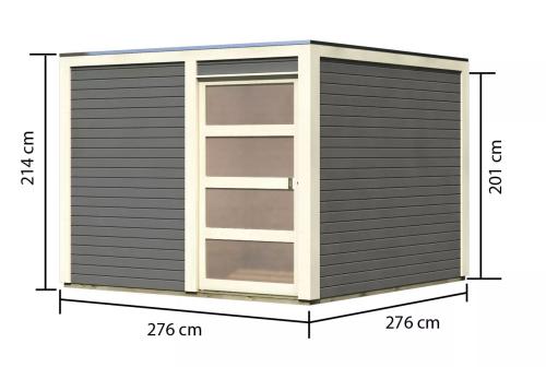 dřevěný domek KARIBU QUBIC 2 (89394) terragrau