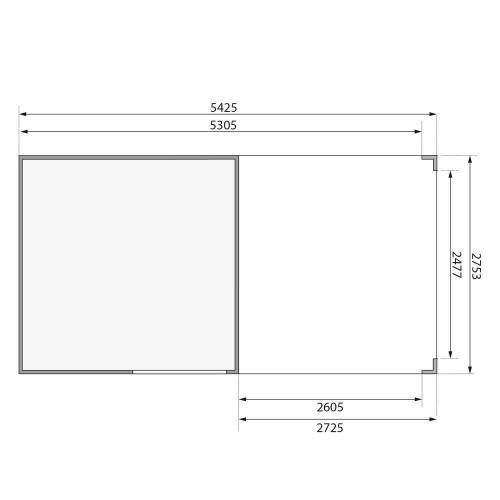 dřevěný domek KARIBU QUBIC 2 + přístavek 270 cm (89397) terragrau