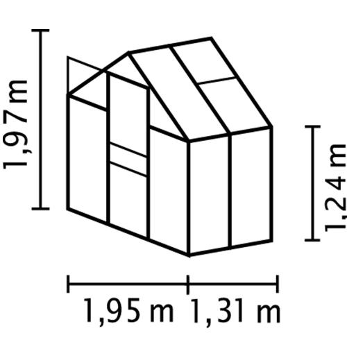 skleník VITAVIA VENUS 2500 čiré sklo 3 mm černý