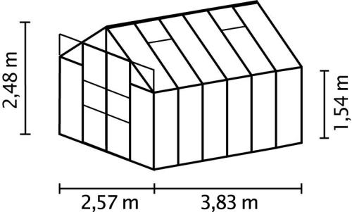 skleník VITAVIA URANUS 9900 čiré sklo 3 mm černý