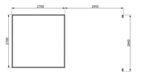 dřevěný domek KARIBU KASTORF 6 + přístavek 320 cm (31543) terragrau