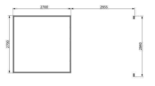 dřevěný domek KARIBU KASTORF 6 + přístavek 320 cm včetně zadní a boční stěny (31549) terragrau