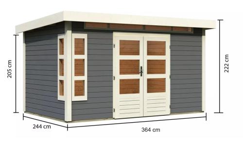 dřevěný domek KARIBU KASTORF 7 (31535) terragrau