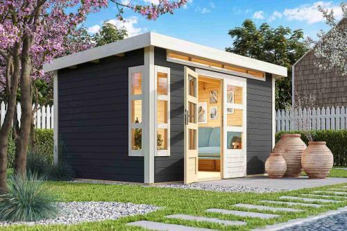 dřevěný domek KARIBU KASTORF 7 (31535) terragrau