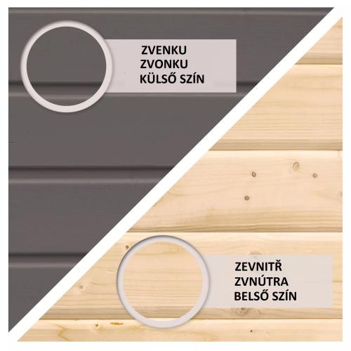 dřevěný domek KARIBU KASTORF 7 + přístavek 320 cm (31557) terragrau