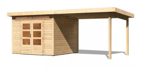 dřevěný domek KARIBU KANDERN 6 + přístavek 320 cm (82999) natur