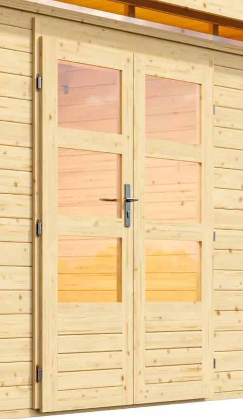 dřevěný domek KARIBU KANDERN 6 + přístavek 320 cm (82999) natur