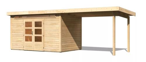 dřevěný domek KARIBU KANDERN 7 + přístavek 320 cm (83003) natur