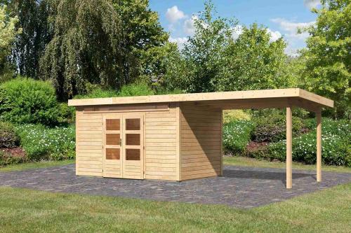 dřevěný domek KARIBU KANDERN 7 + přístavek 320 cm (83003) natur