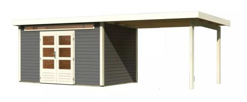 dřevěný domek KARIBU KANDERN 7 + přístavek 320 cm (9247) terragrau