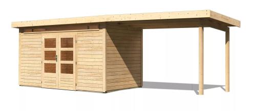 dřevěný domek KARIBU KANDERN 9 + přístavek 320 cm (9251) natur