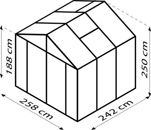 skleník VITAVIA ZEUS COMFORT 6200 PC 10 mm stříbrný