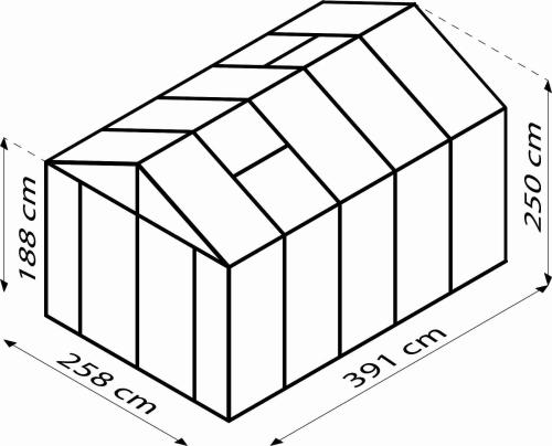 skleník VITAVIA ZEUS COMFORT 10000 PC 16 mm stříbrný