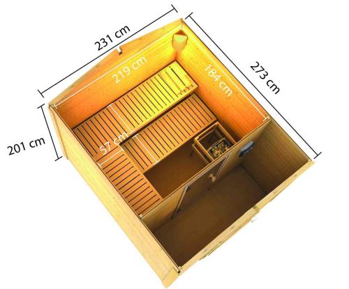 finská sauna KARIBU BOSS 1 (35245) s předsíní terragrau