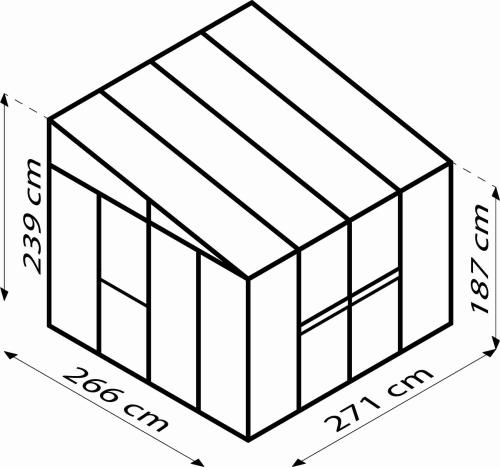 skleník VITAVIA ATHENA 7000 sklo 3 mm + PC 10 mm bílý